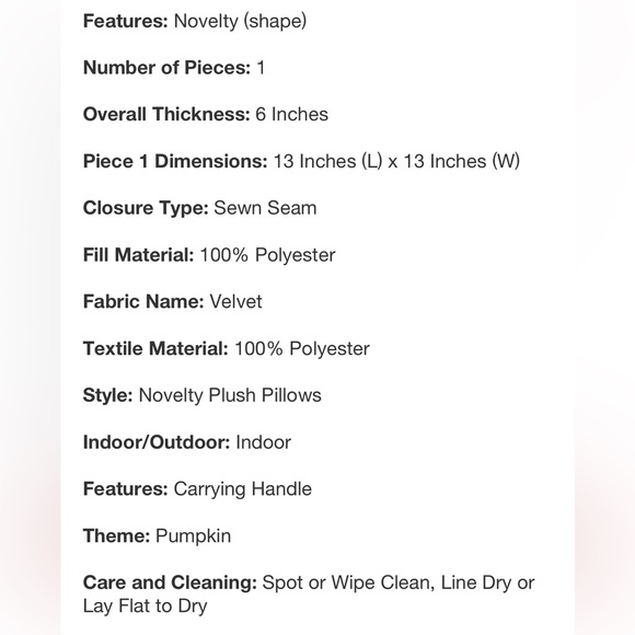 NEW Threshold Velvet Pumpkin Throw Pillow - Picture 6 of 6